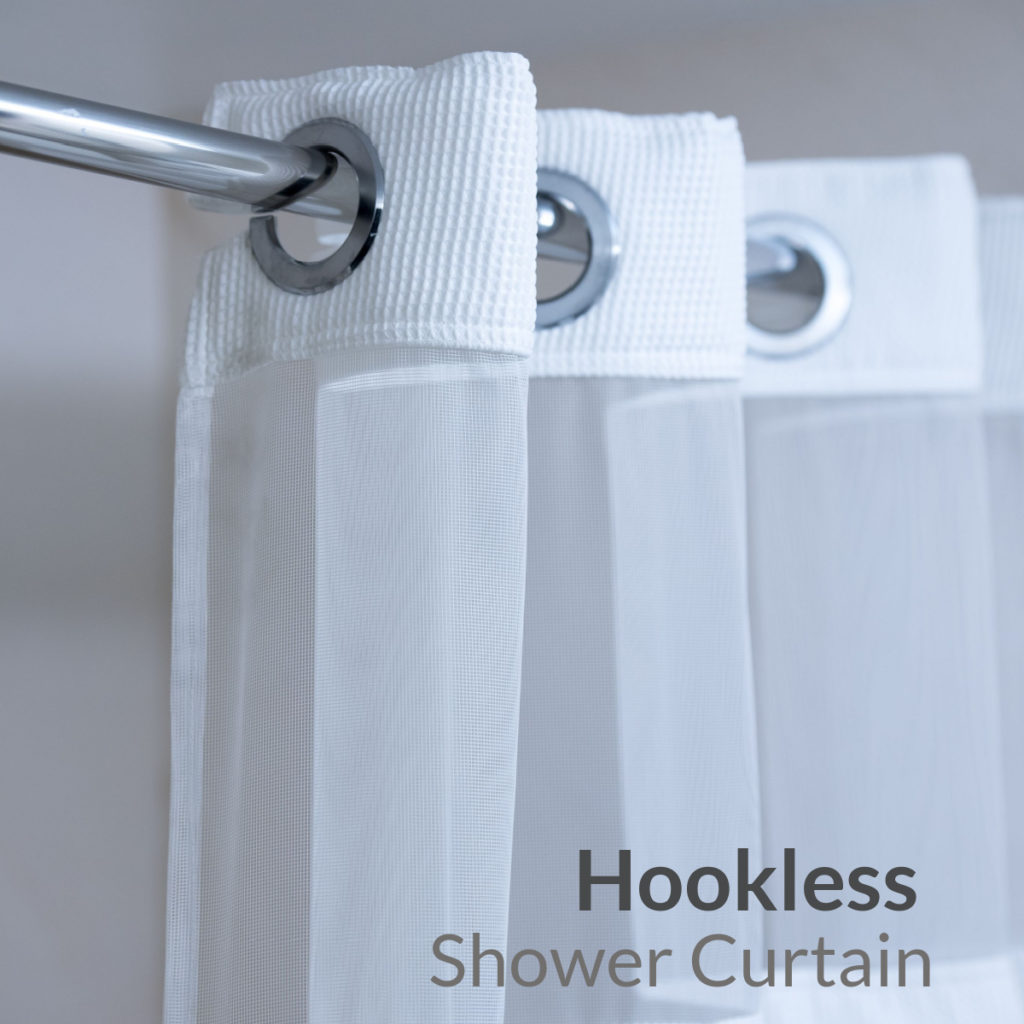 Hookless Shower Curtain Waffle White