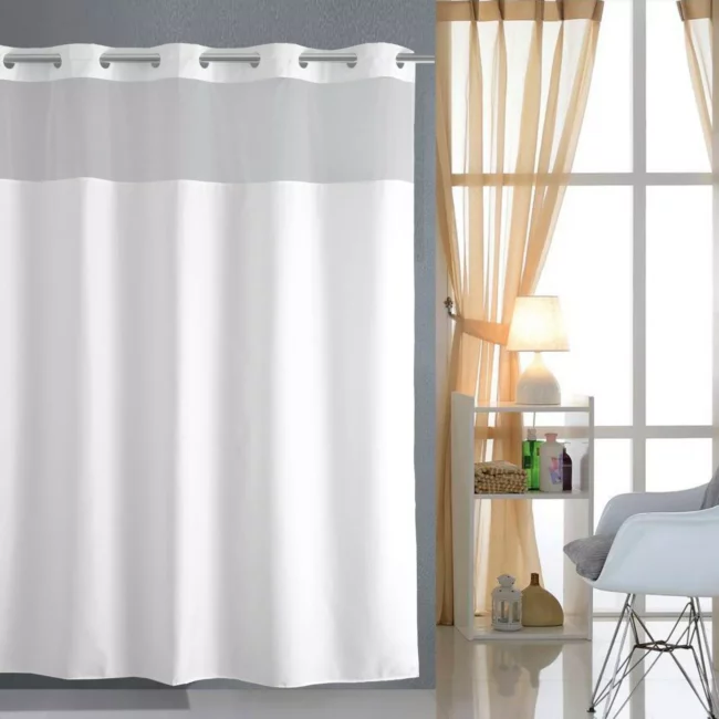 Hookless Shower Curtain Waffle White