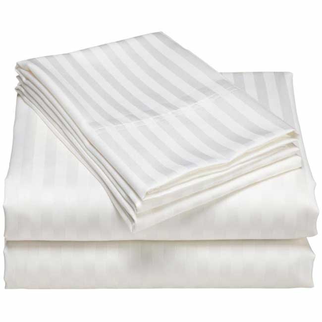 white-striped-satin-sheets