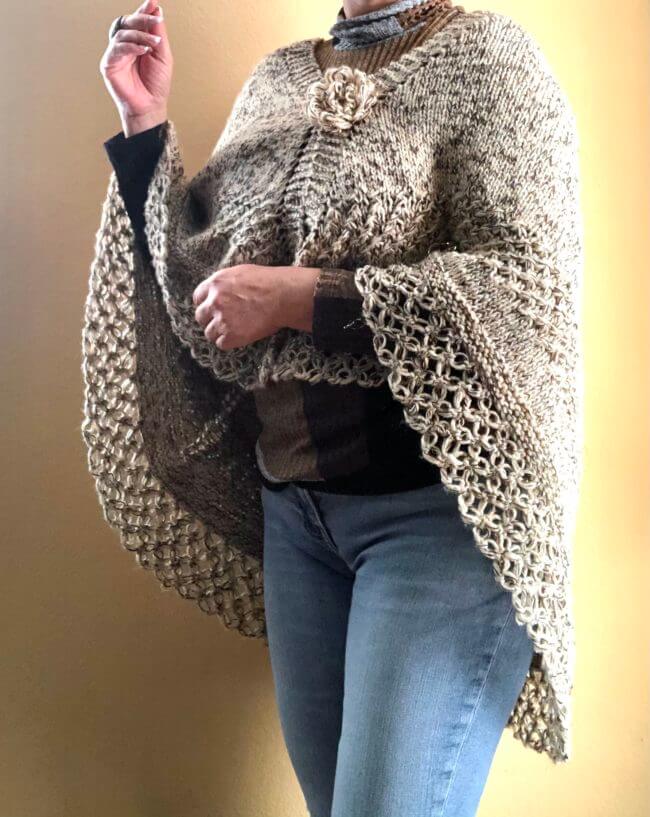 crochet-knit-poncho-cape-handmade