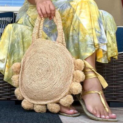 Bag Straw Zipper 100% Natural