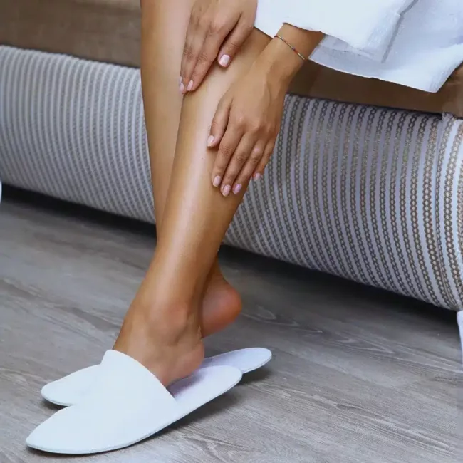 Luxuriate in Comfort with Our Bath Robe & Close Toe Slippers Set